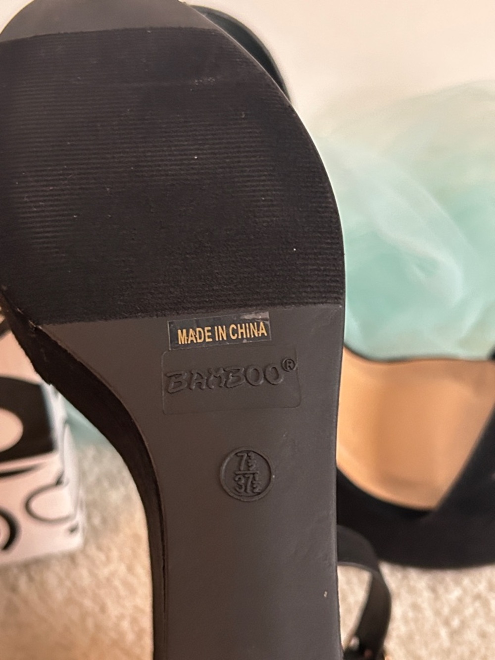 BAMBOO Embellished Ankle-Strap Wedge Sandals Black - Picture 10 of 12